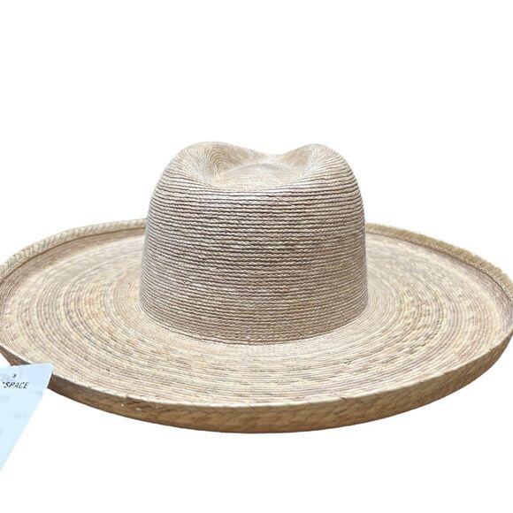 L Space Riviera Hat 100% Straw Natural One Size Woven Rim Beach Palm Resort Wear - Picture 4 of 7